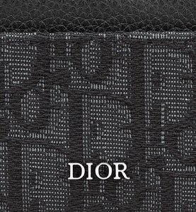 Card Holder • Black Grained Calfskin and Dior Oblique Jacquard