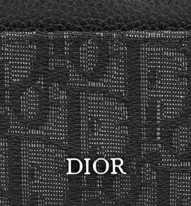 Card Holder • Black Grained Calfskin and Dior Oblique Jacquard