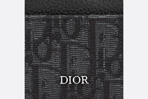 Card Holder • Black Grained Calfskin and Dior Oblique Jacquard
