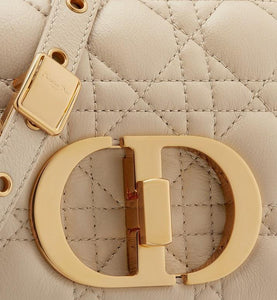 Small Dior Caro Bag • Beige Soft Cannage Calfskin