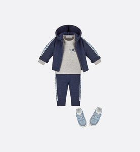 Zipped Hooded Sweatshirt • Navy Blue Wool, Silk and Cashmere Tricot Knit