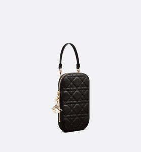 Lady Dior Phone Holder • Black Cannage Lambskin