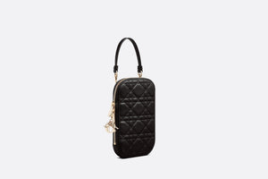 Lady Dior Phone Holder • Black Cannage Lambskin