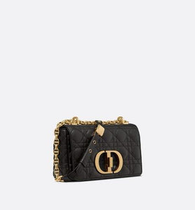 Small Dior Caro Bag • Black Soft Cannage Calfskin