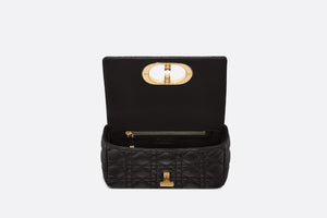 Small Dior Caro Bag • Black Soft Cannage Calfskin