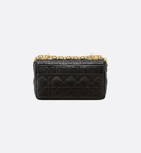 Small Dior Caro Bag • Black Soft Cannage Calfskin