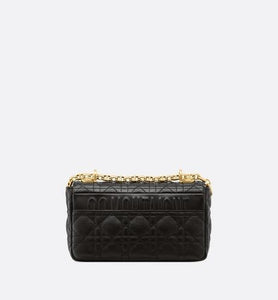 Small Dior Caro Bag • Black Soft Cannage Calfskin