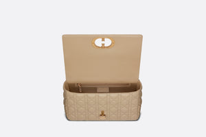 Small Dior Caro Bag • Beige Soft Cannage Calfskin
