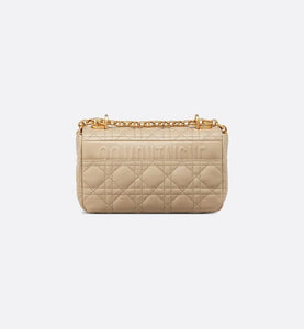 Small Dior Caro Bag • Beige Soft Cannage Calfskin