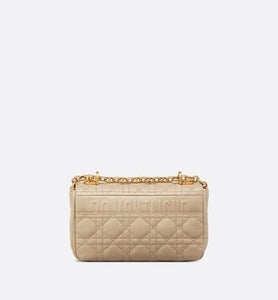 Small Dior Caro Bag • Beige Soft Cannage Calfskin