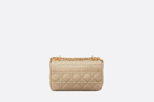 Small Dior Caro Bag • Beige Soft Cannage Calfskin