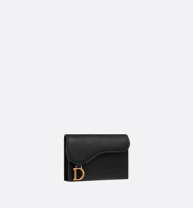 Saddle Flap Card Holder • Black Grained Calfskin