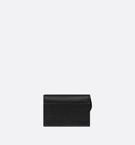 Saddle Flap Card Holder • Black Grained Calfskin