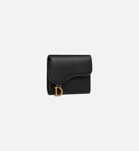 Saddle Lotus Wallet • Black Grained Calfskin