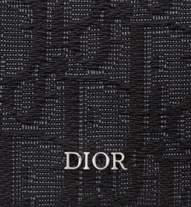 Zipped Card Holder • Black Dior Oblique Jacquard and Grained Calfskin
