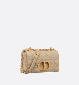 Small Dior Caro Bag • Beige Soft Cannage Calfskin