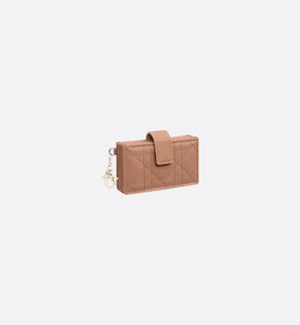 Lady Dior 5-Gusset Card Holder • Rose Des Vents Patent Cannage Calfskin