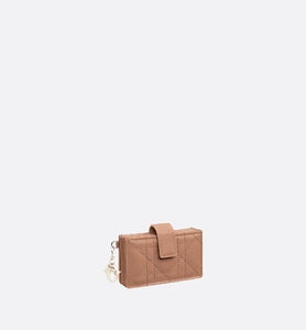 Lady Dior 5-Gusset Card Holder • Rose Des Vents Patent Cannage Calfskin