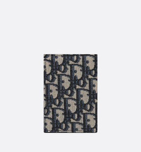 Bi-Fold Card Holder • Beige and Black Dior Oblique Jacquard