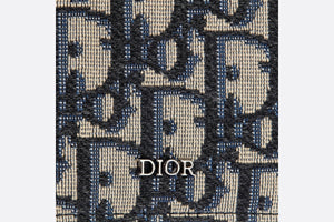 Bi-Fold Card Holder • Beige and Black Dior Oblique Jacquard