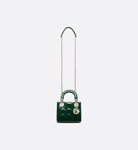Mini Lady Dior Bag • Pine Green Patent Cannage Calfskin