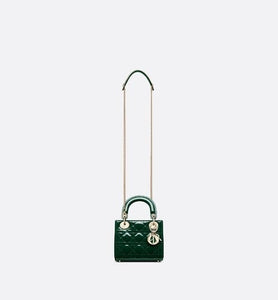 Mini Lady Dior Bag • Pine Green Patent Cannage Calfskin