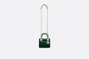 Mini Lady Dior Bag • Pine Green Patent Cannage Calfskin