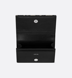 Business Card Holder • Beige and Black Dior Oblique Jacquard