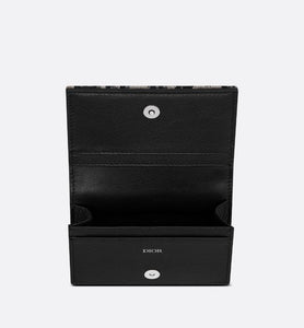 Business Card Holder • Beige and Black Dior Oblique Jacquard