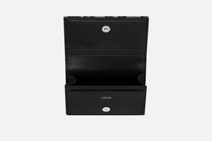 Business Card Holder • Beige and Black Dior Oblique Jacquard