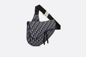 Maxi Saddle Bag • Beige and Black Dior Oblique Jacquard