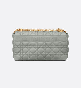 Large Dior Caro Bag • Gray Supple Cannage Calfskin