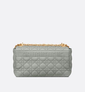 Large Dior Caro Bag • Gray Supple Cannage Calfskin