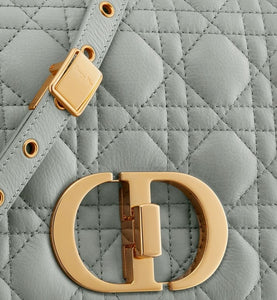 Large Dior Caro Bag • Gray Supple Cannage Calfskin