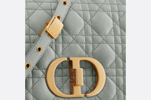 Large Dior Caro Bag • Gray Supple Cannage Calfskin