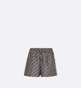 Shorts • Navy Blue and White Silk Twill with Dior Oblique Motif