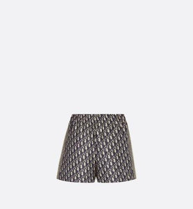 Shorts • Navy Blue and White Silk Twill with Dior Oblique Motif