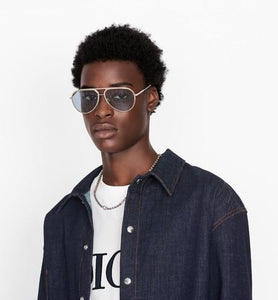 DiorEssential A2U • Blue Dior Oblique Variable-Tint Pilot Sunglasses