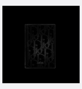Bi-fold Card Holder • Black Dior Oblique Galaxy Leather