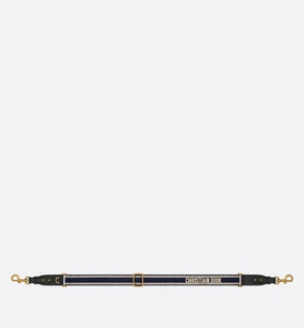Adjustable Shoulder Strap with Ring • Blue 'Christian Dior' Embroidery