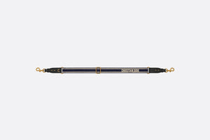 Adjustable Shoulder Strap with Ring • Blue 'Christian Dior' Embroidery