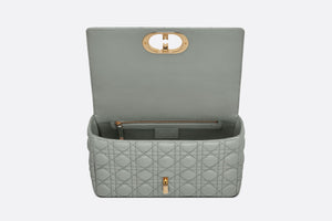 Large Dior Caro Bag • Gray Supple Cannage Calfskin