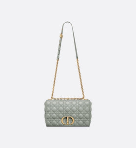 Large Dior Caro Bag • Gray Supple Cannage Calfskin