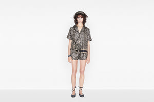 Shorts • Navy Blue and White Silk Twill with Dior Oblique Motif
