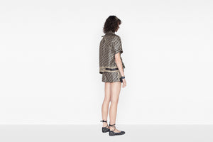 Shorts • Navy Blue and White Silk Twill with Dior Oblique Motif