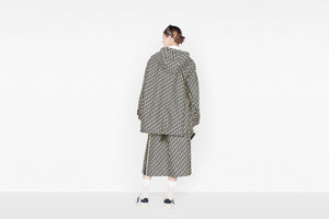 Hooded Anorak • Blue and Ecru Technical Taffeta Jacquard with Dior Oblique Motif