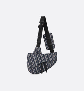 Maxi Saddle Bag • Beige and Black Dior Oblique Jacquard