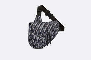 Maxi Saddle Bag • Beige and Black Dior Oblique Jacquard