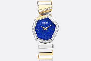 GEM DIOR 14.5 cm • Ø 27 mm (1”), Steel, Yellow Gold, Lapis Lazuli and Diamonds