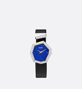 GEM DIOR 14.5 cm • Ø 27 mm (1”), Steel, Yellow Gold, Lapis Lazuli and Diamonds